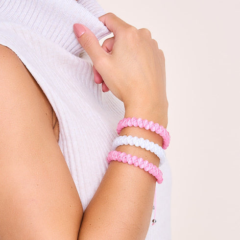 Watermelon | Silver | Cheshire Glass Double Macrame Bracelet